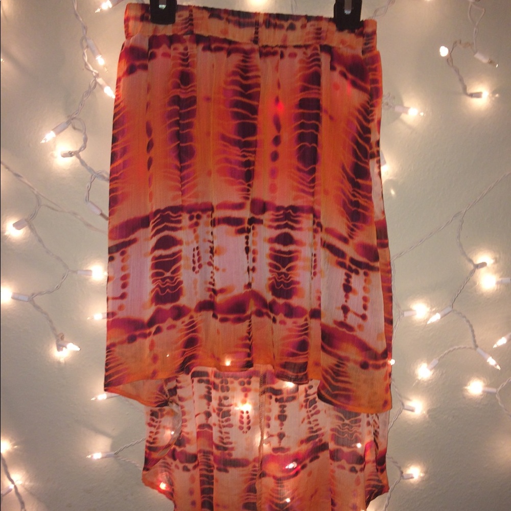 Multi Orange Colored High low skirt